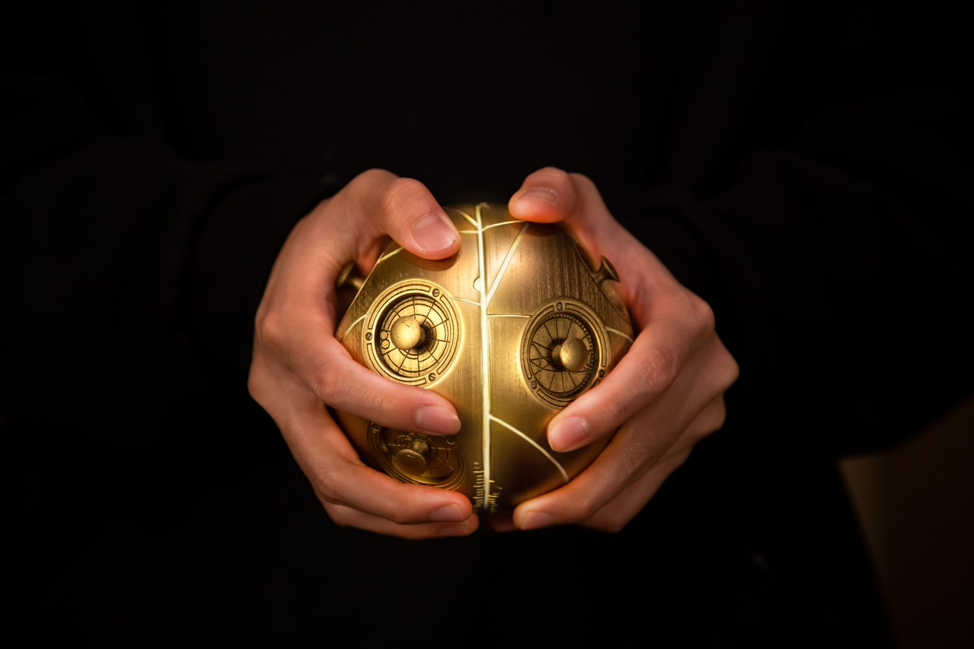 Dark matter particle glowing inside the sphere