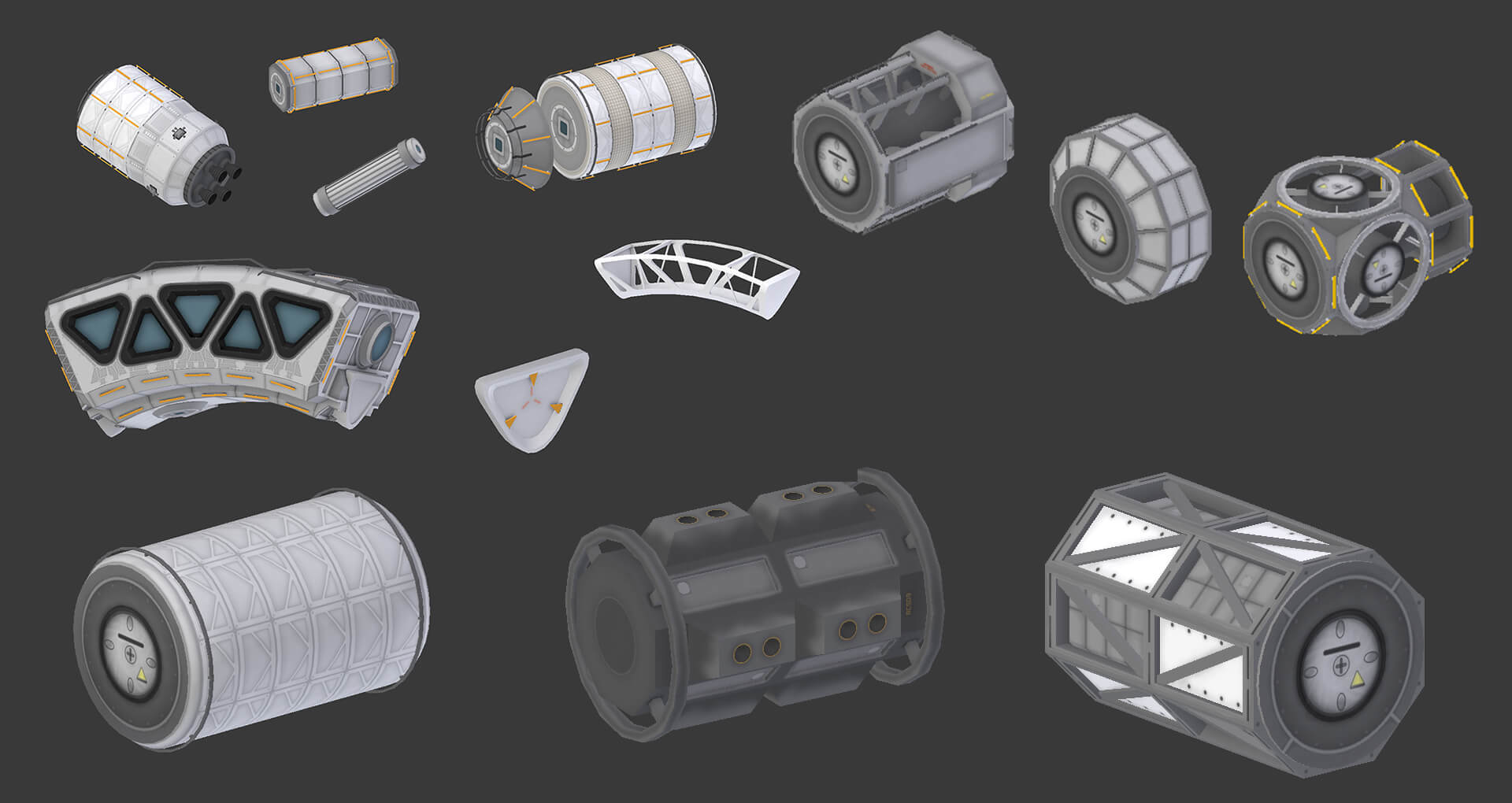 Hermes spacecraft part models