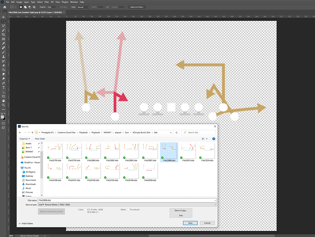 Converting PNG playart to DDS in Photoshop