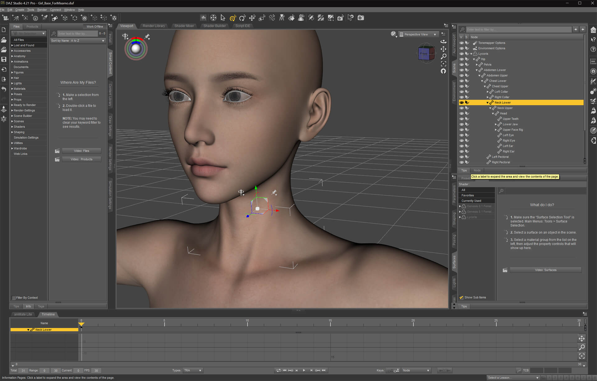Sculpting the protagonist's head in Daz 3D