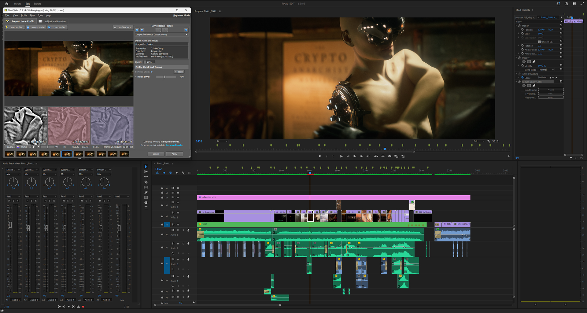 Final edit and sound mix in Premiere Pro