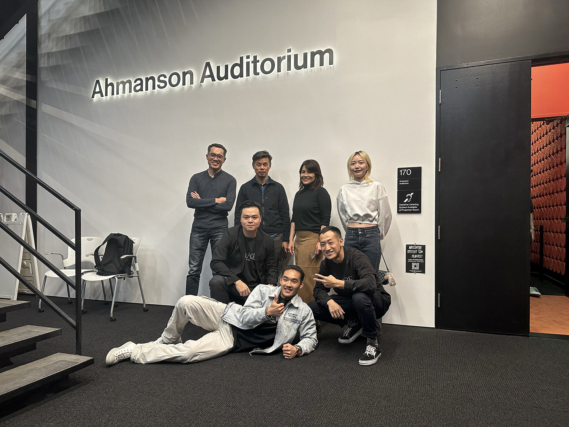 Group photo outside the Ahmanson Auditorium