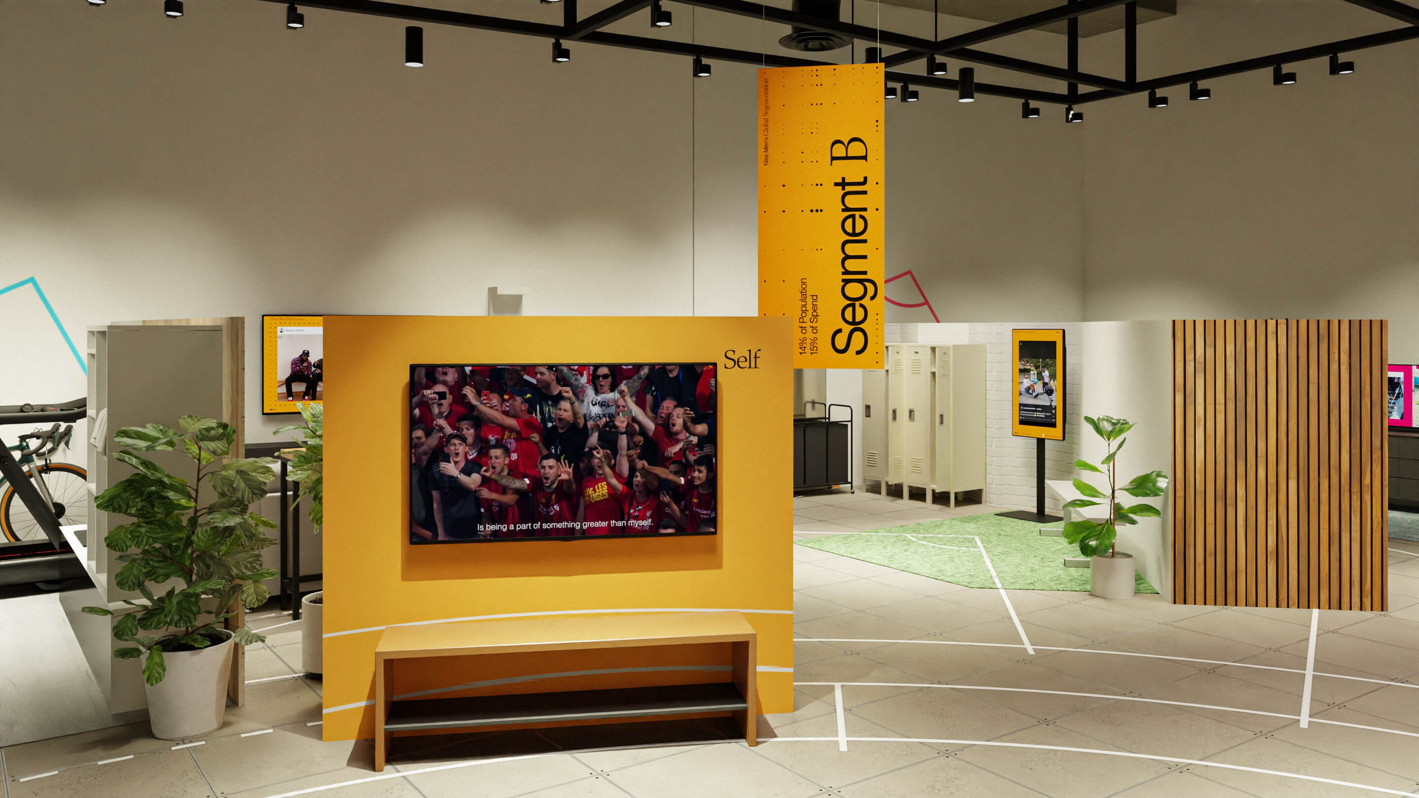 Render of a storytelling wall