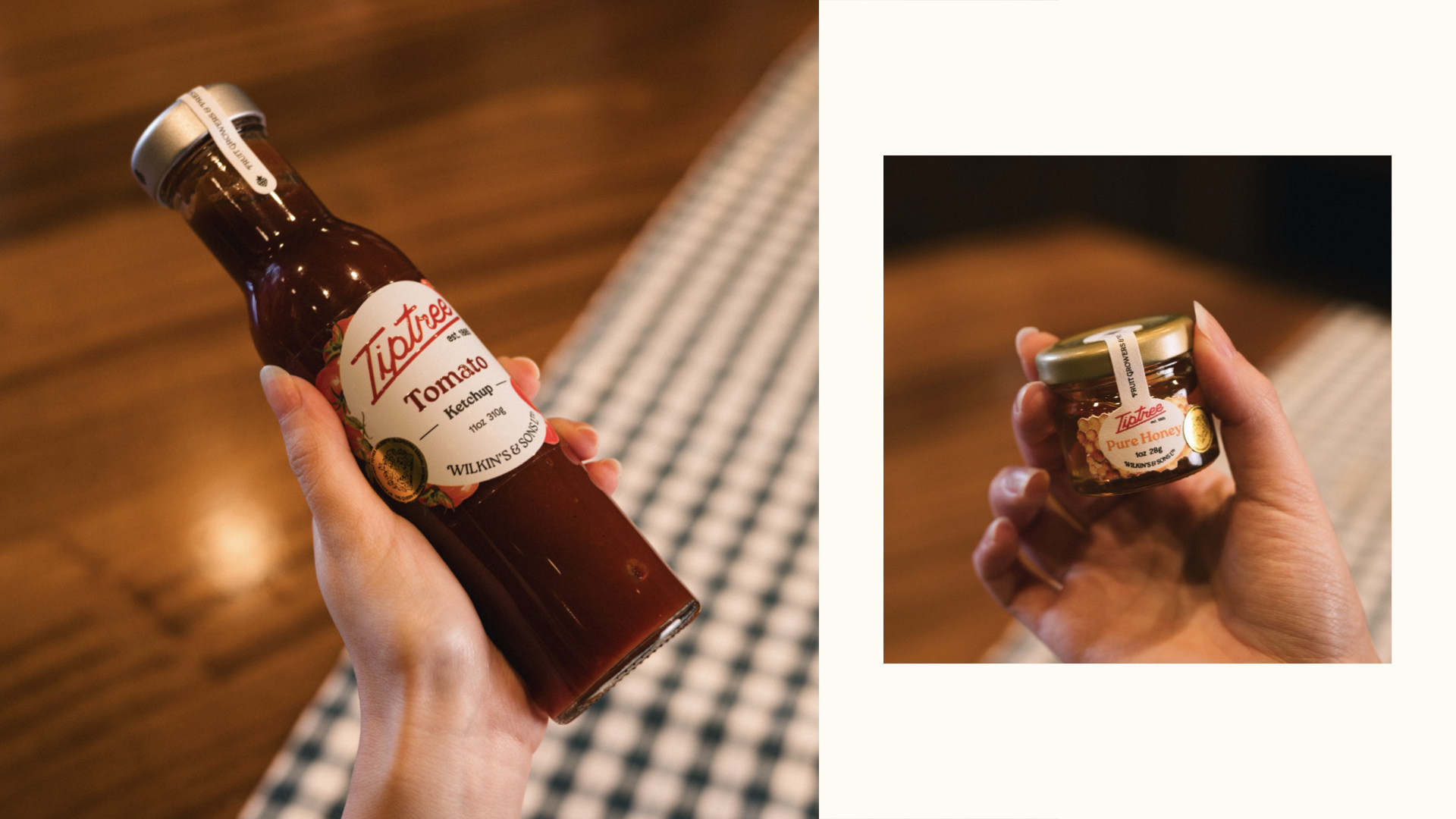 Tiptree jar held in hand