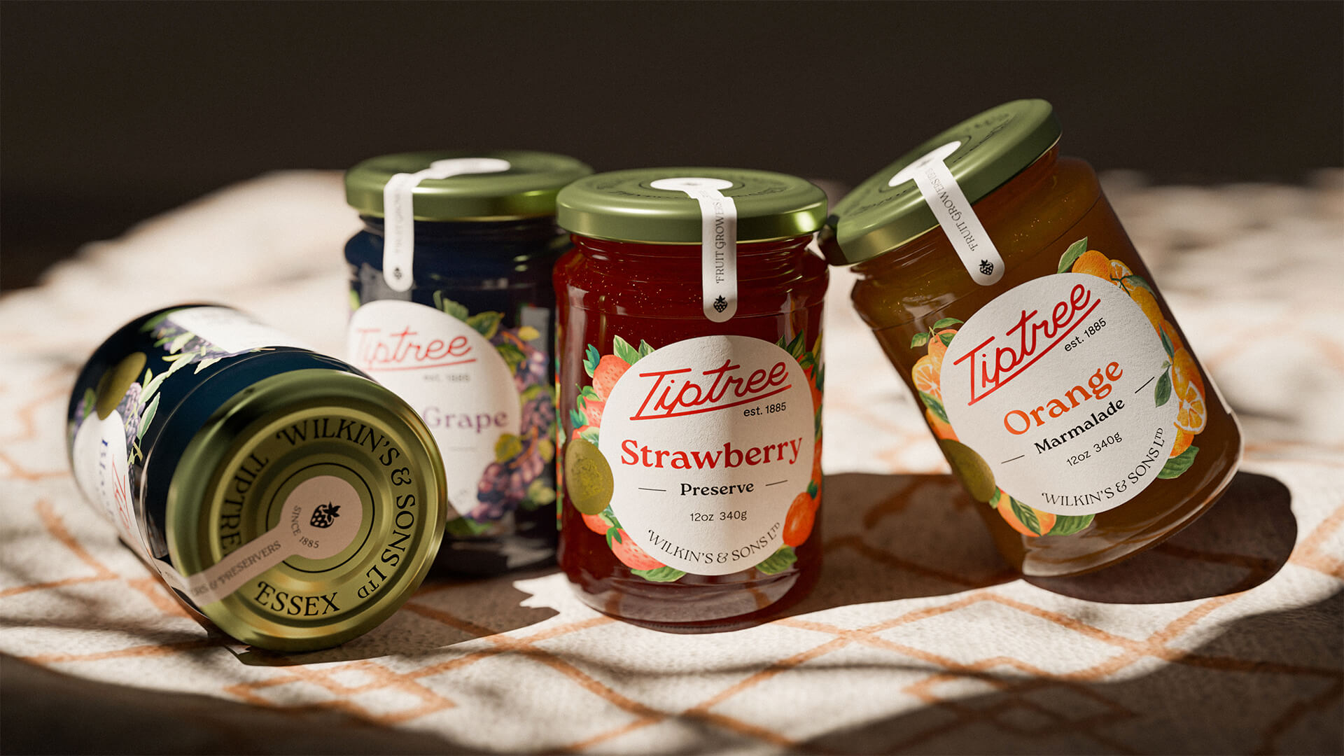 Tiptree redesigned jam jars hero render