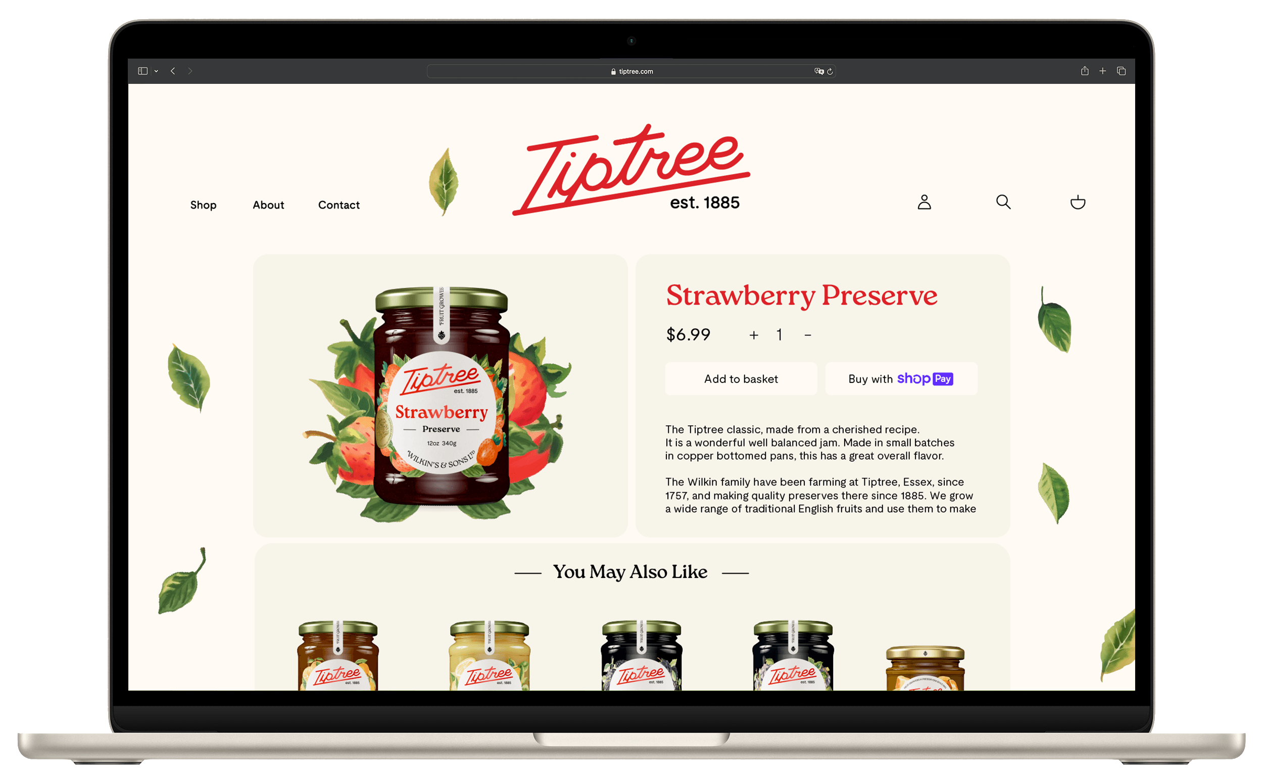 Tiptree website product page